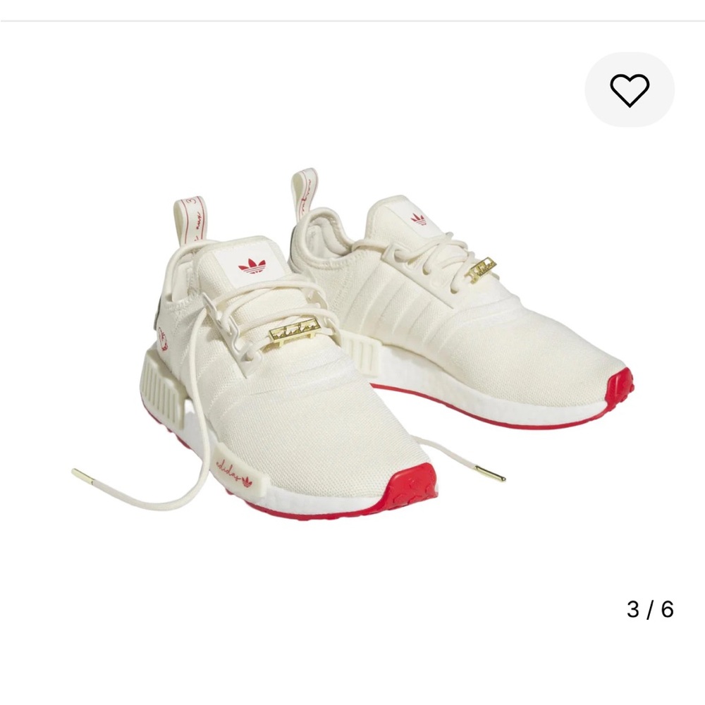 adidas Women's Cream and Red Sneakers